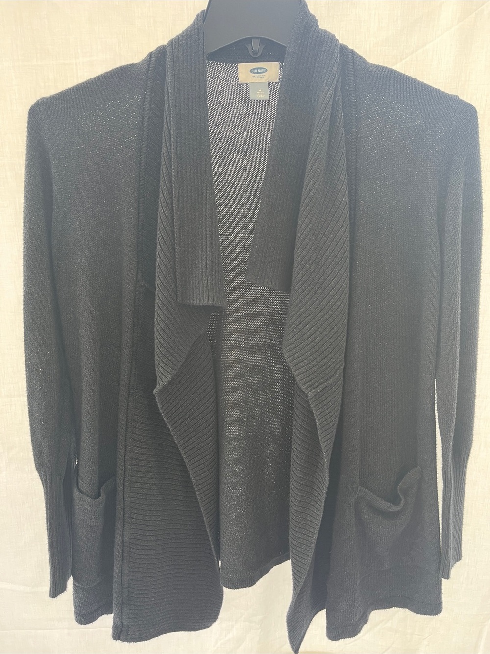 Old Navy Charcoal Open-Front Draped Cardigan